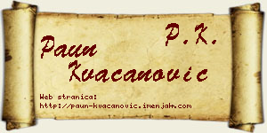 Paun Kvačanović vizit kartica